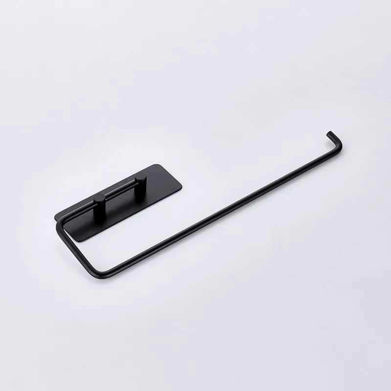 Kitchen Stainless Steel Cling Film And Bathroom Wall-mounted Paper Towel Rack - Black