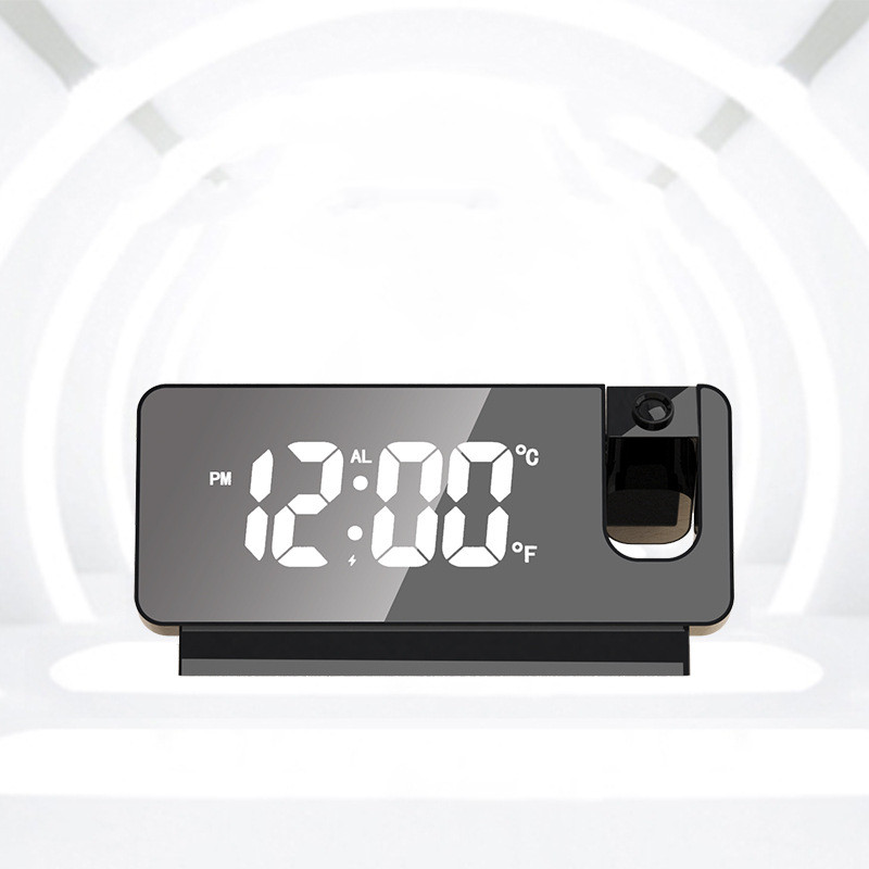 3D Projection LED Mirror Alarm Clock – Digital Display with Snooze - Image 3