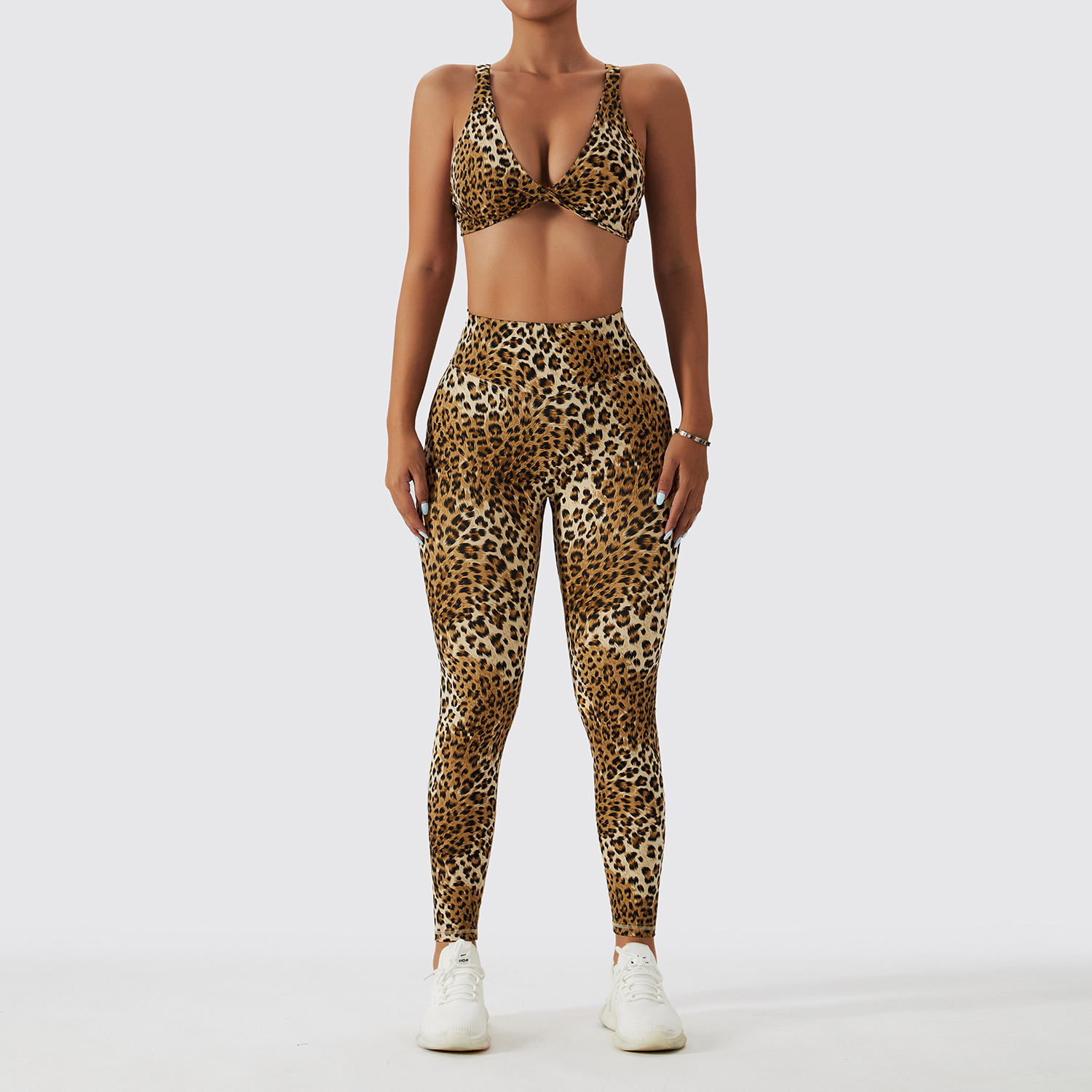 Title 2, Leopard Print Nude Feel Yoga Clothes Beauty Bac...