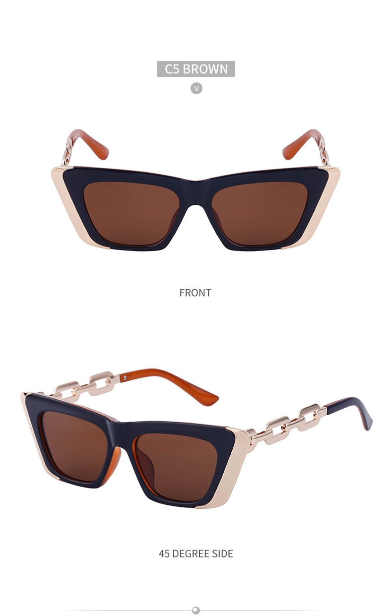 Title 8, Chain Small Frame Sunglasses Personality Cat Eyes