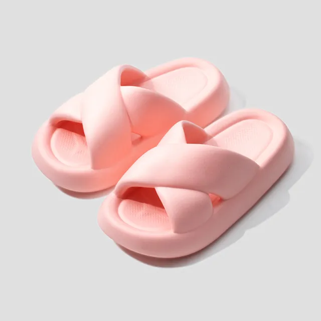 Cross Strap Fashion Ladies Slippers Cherry Blossom Powder 36To37 - Shop at LoveMi