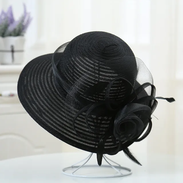 Organza Top Hat New Spring And Summer Feather Black - Shop at LoveMi