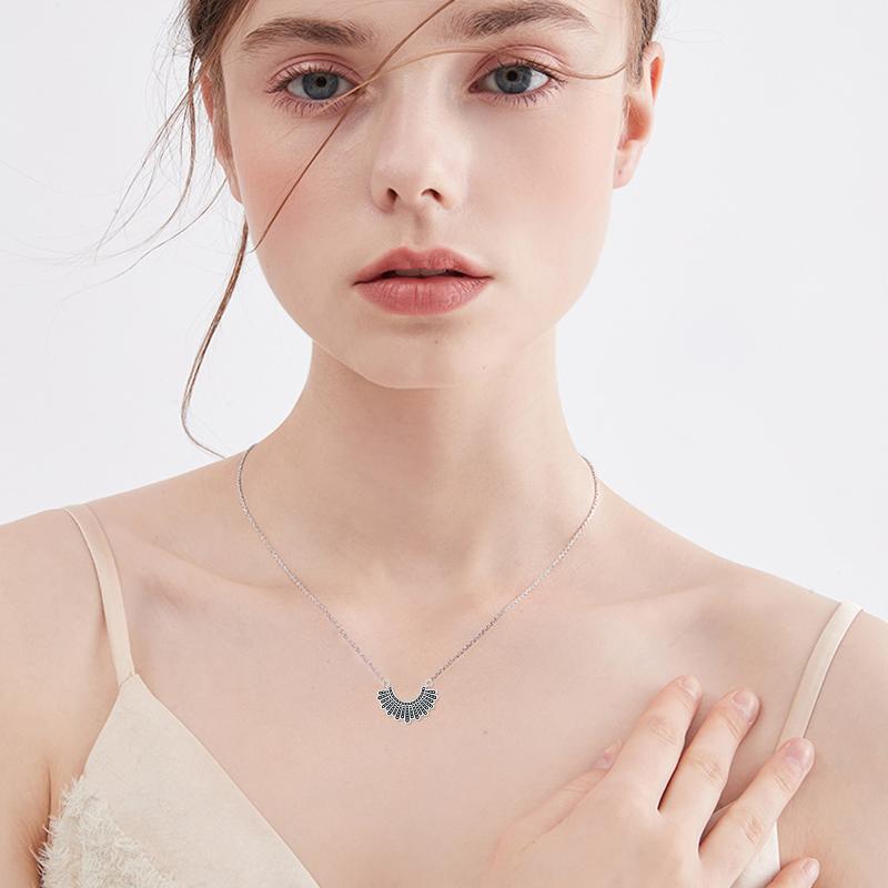 Sterling Silver Ruth Bader Ginsburg Pendant Memorial Jewelry Gifts For Women Girls Chain