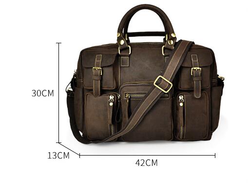 First Layer Cowhide Men's 16-inch Large-capacity Briefcase — foto 4