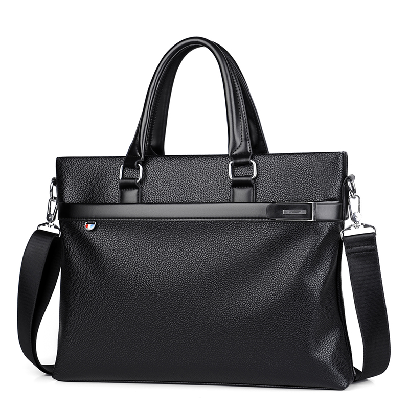 Large Capacity Business Handbag Men's Soft Leather Briefcase — foto 4