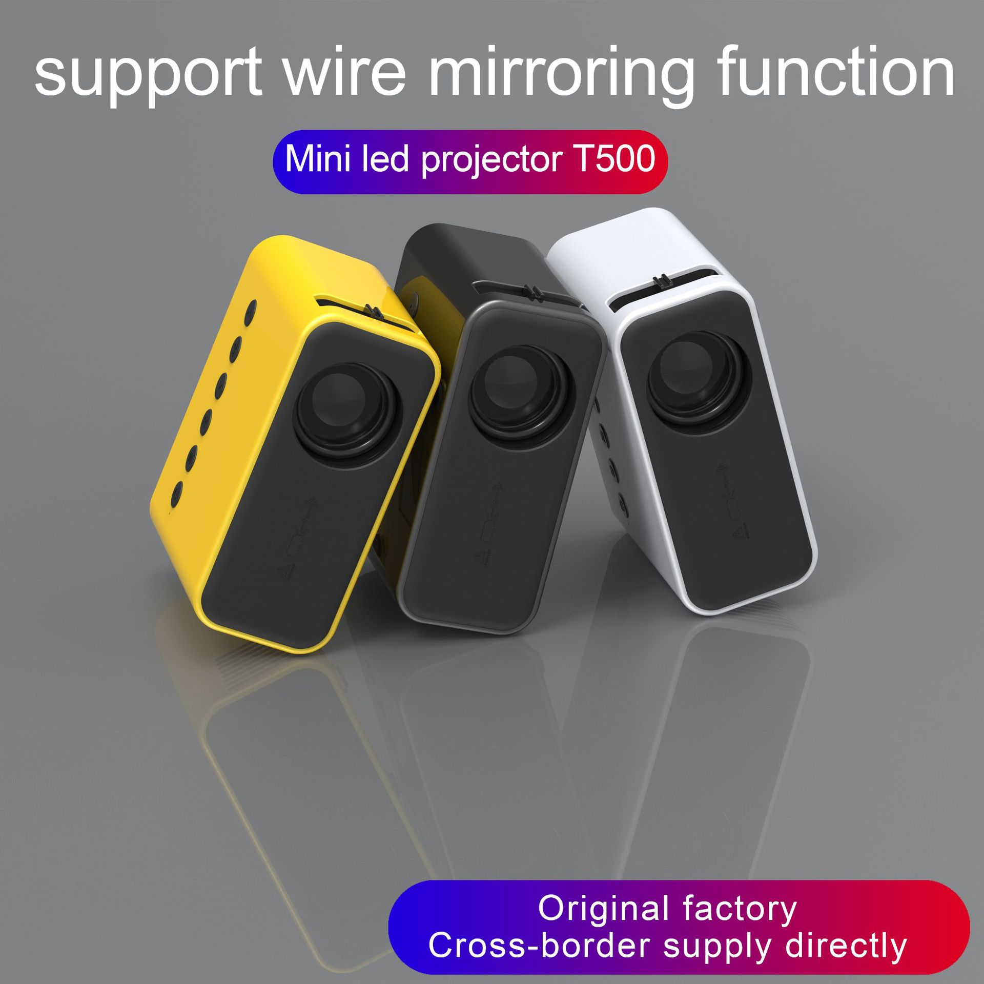 Mini projecteur LED - édition jaune, projection 15-100 pouces, 24 lumens ANSI – Image 2