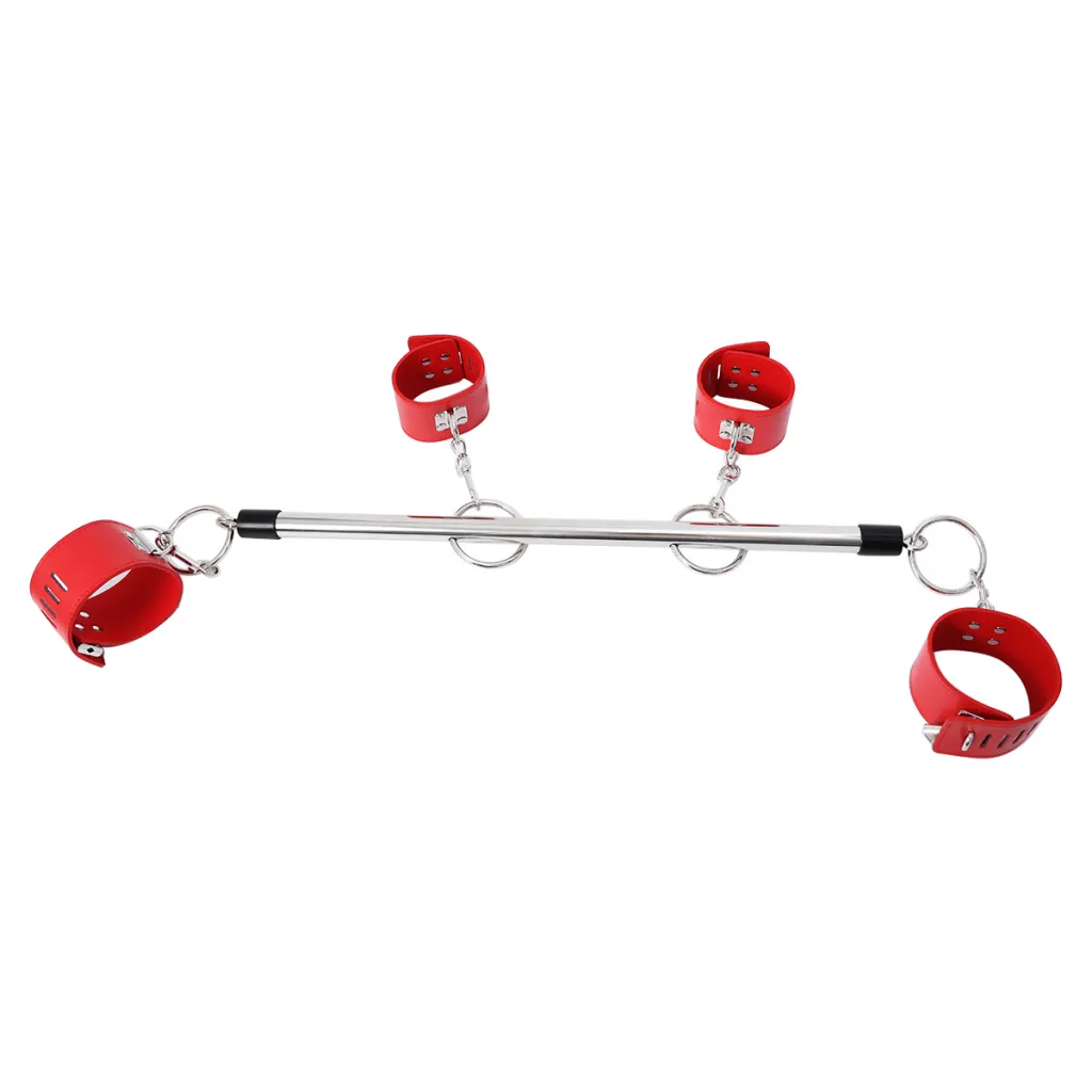Toys Women Products Iron Tube Handcuffs Footcuffs Bondage Sets Bundled Toys - Red Immovred