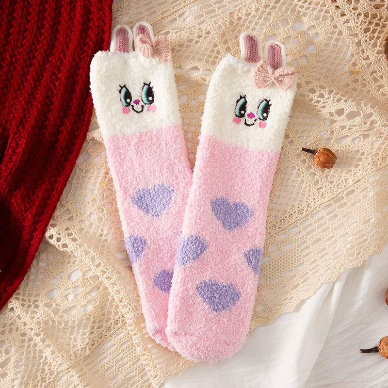 Title 8, Coral fleece Christmas socks in tube socks