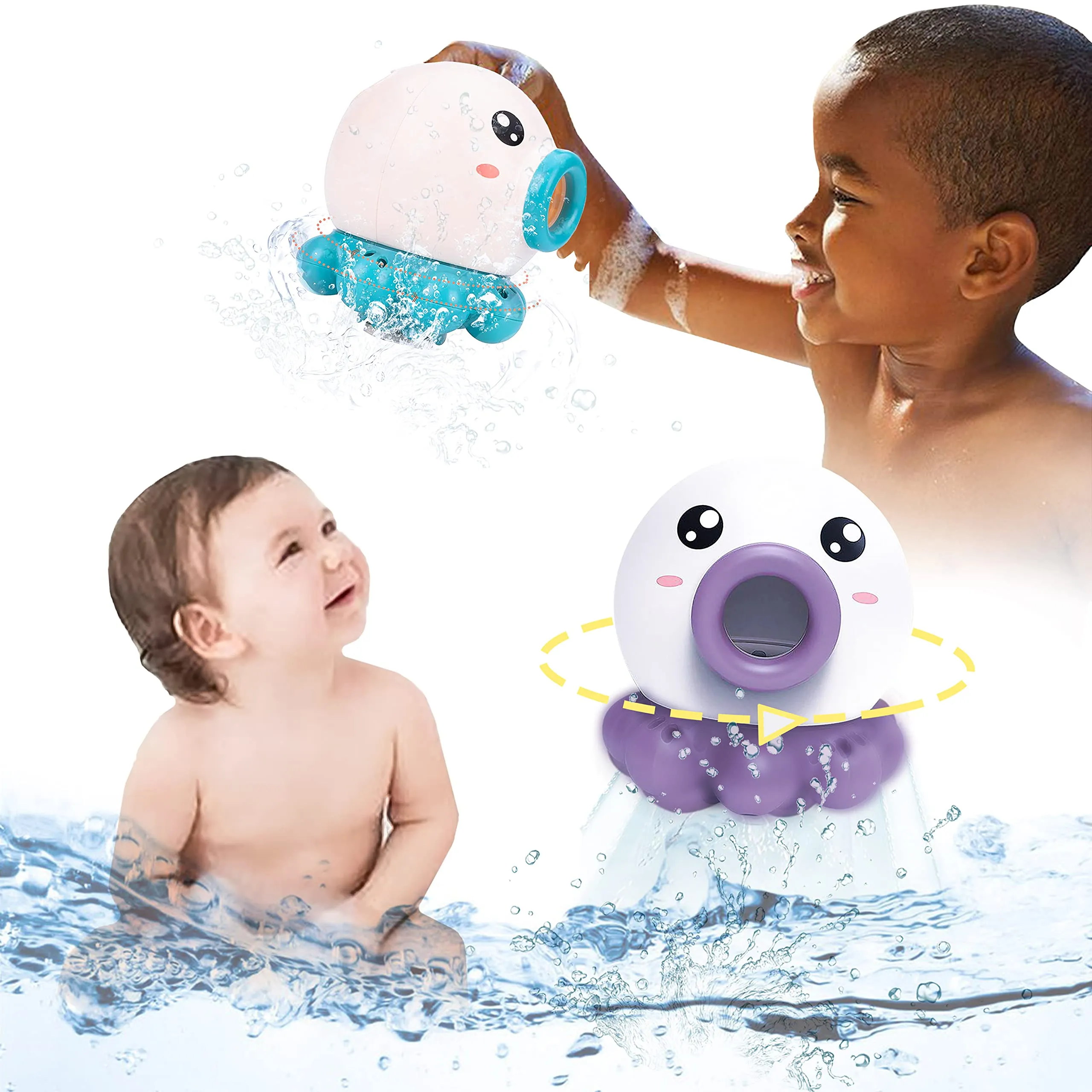 Octopus Fountain Bath Toy Water Jet Rotating Shower Bathroom Toy Summer Water Toys Sprinkler Beach Toys Kids Water Toys – image 3