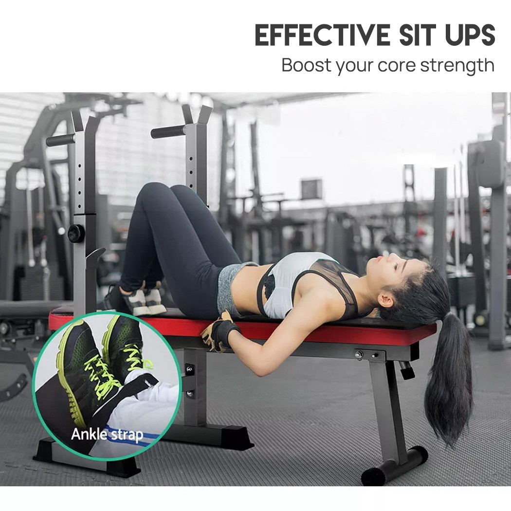 Adjustable Weight Bench With Dip Station Foldable Home Gym Training — image 8