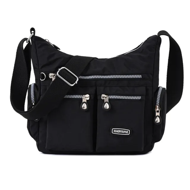 Women Shoulder Bags Multiple Pockets Waterproof Crossbody Bags Black - Shop at LoveMi