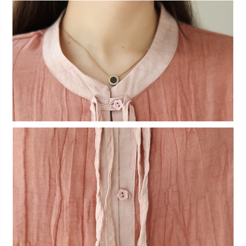 Title 6, Camicia da donna con colletto alla coreana in r...