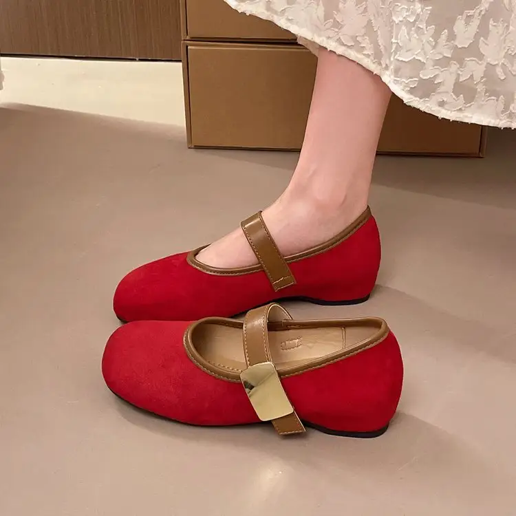 Vintage Suede Mary Jane Women Shoes