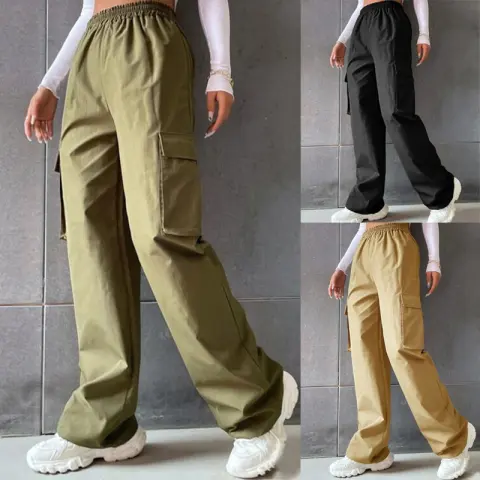 Women's Fashion Solid Color High Waist Flip Workwear
