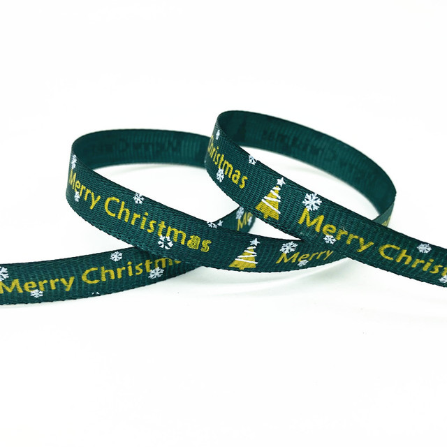 Size 5 10mm Christmas Ribbon Printed Grosgrain Ribbon