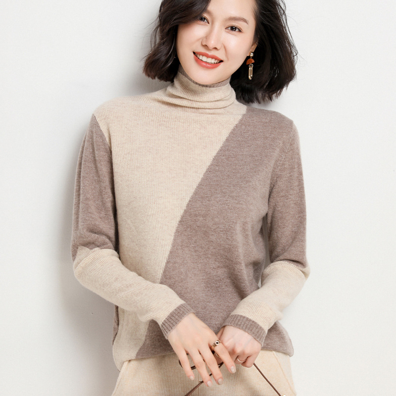 Title 2, Knitted Color Matching High Collar With Loose A...