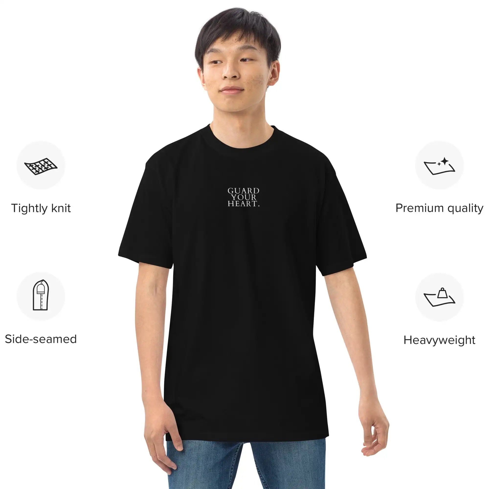 Guard Your Heart Men's Letter Short Sleeve T-Shirt
