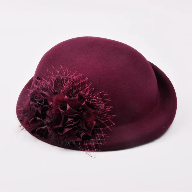Women's All Match Elegant Buta Wool Beret Red - Shop at LoveMi