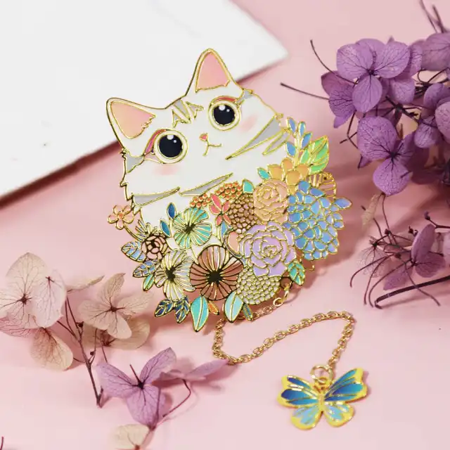 Cute Cat Metal Creative Art China Chic Bookmark Cute Pet Cat - Shop at LoveMi