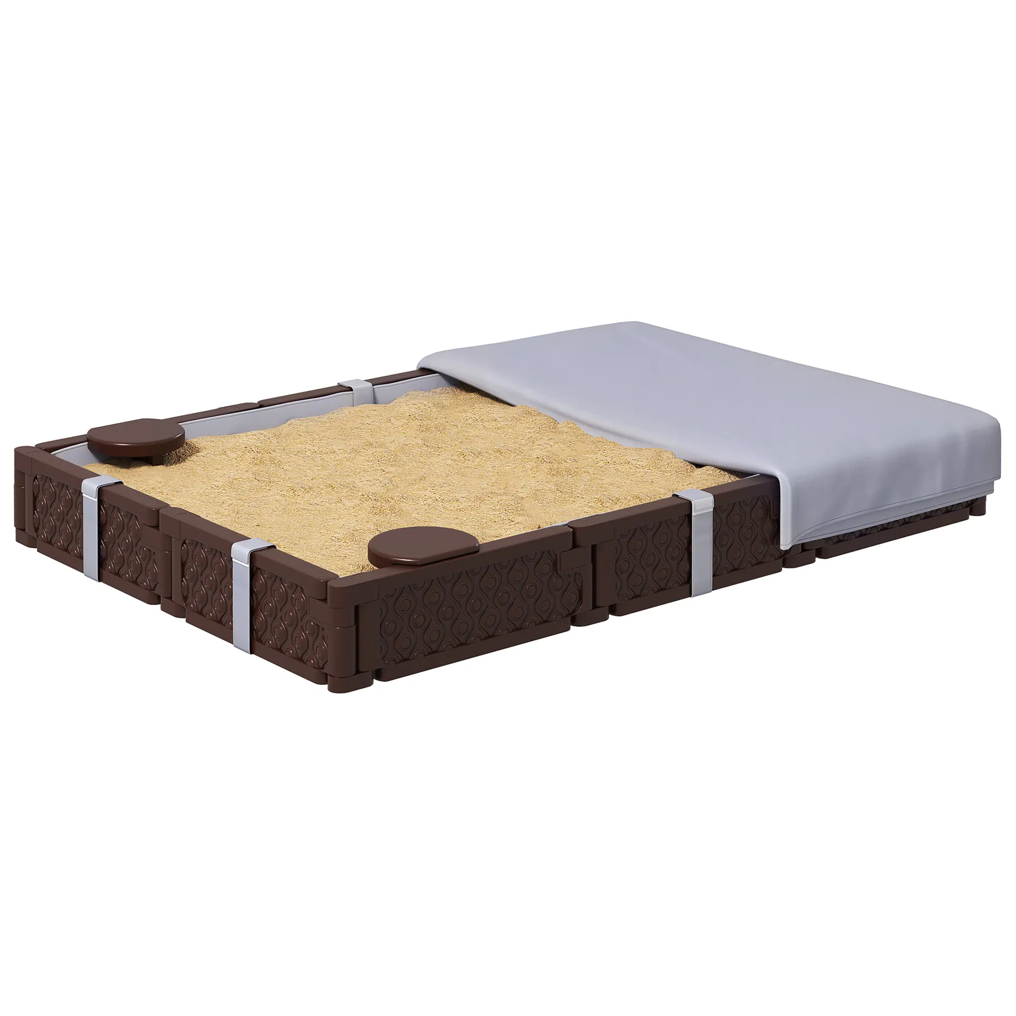 Kids Sandbox With Cover, 4 Corner Seats