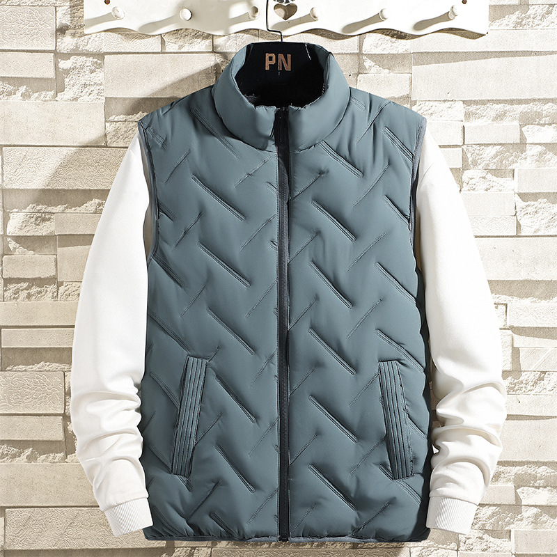 Men's Vest Down Cotton Waistcoat Loose Winter Handsome Thick Outer Jacket