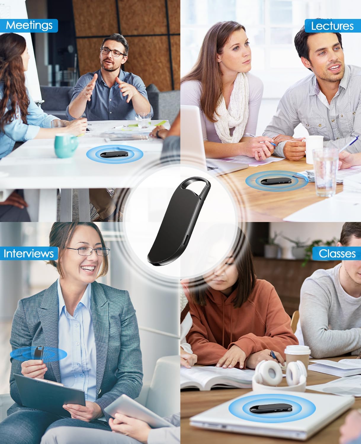 Digital Voice Recorder, 64GB Voice Activated Recorder With Noise Reduction For Work, Lectures, Meetings, Interviews