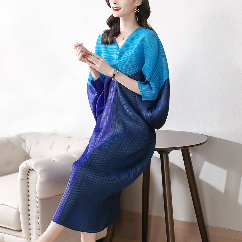 Crinkled Contrast Print Doll Sleeve Pack Hip Dress