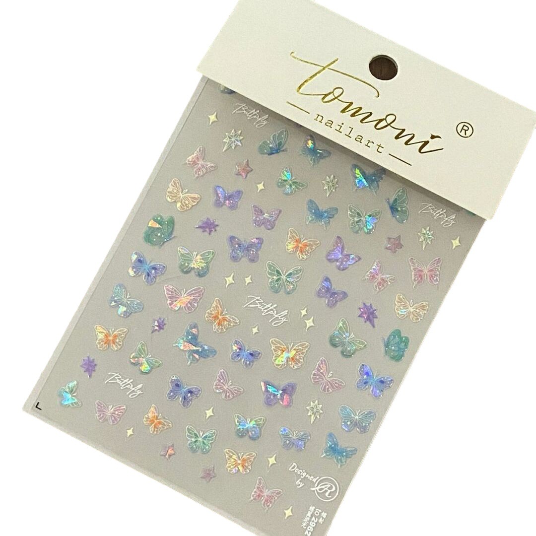 Butterfly Wing Streamer Laser Sticker Advanced Relief Manicure - Image 2
