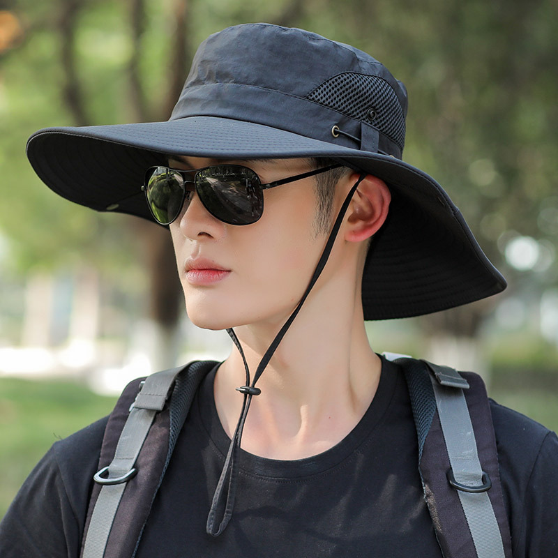 Men's Big Brim Sun Protection Fishing Fisherman Hat — foto 5