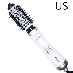 Multifunctional hair dryer synthetic 2 in 1 hot air comb - White - View 1