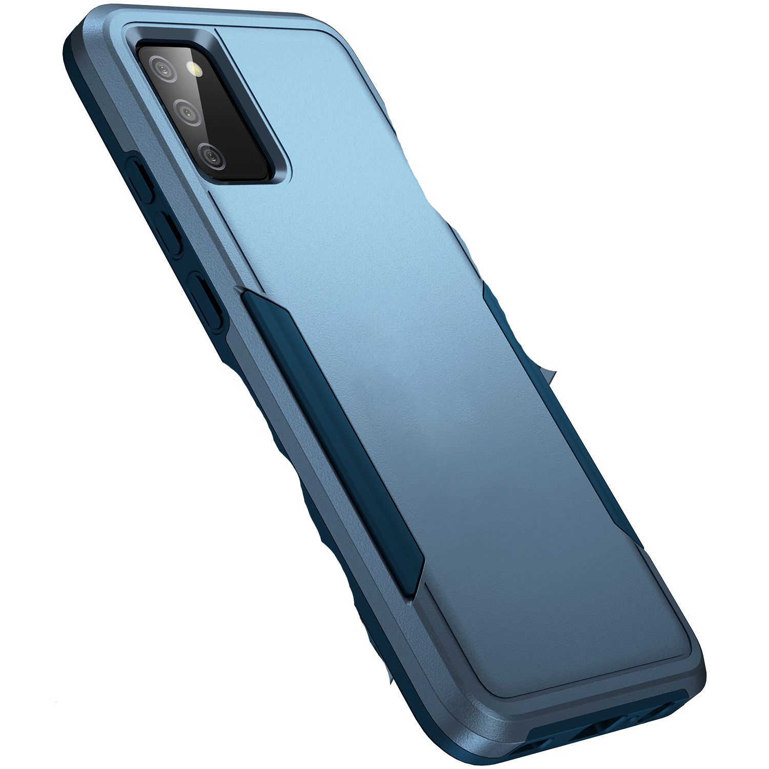 Coque de téléphone Trailblazer 2-en-1 unie avec charge sans fil – noire – A32 4G
