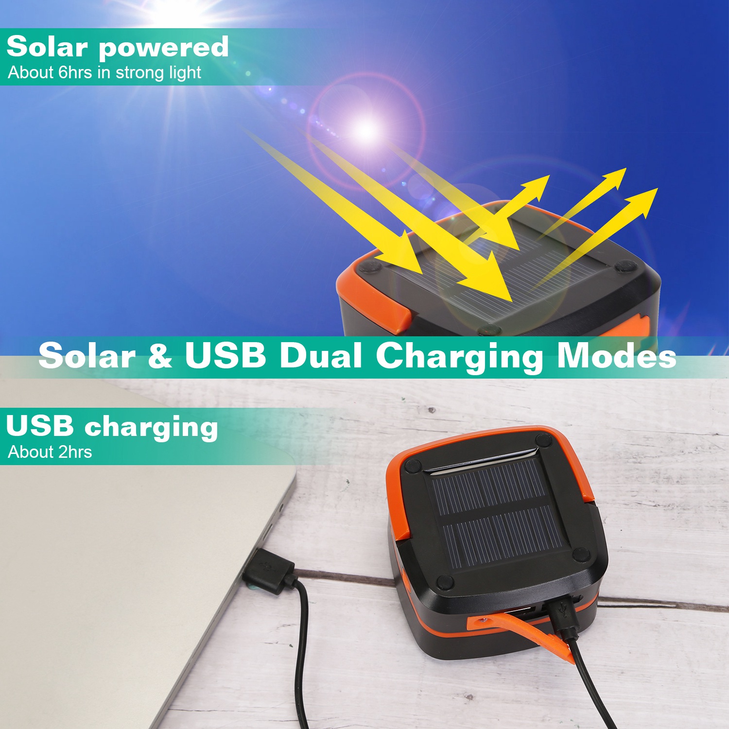 Solar Camping Lantern LED Collapsible Tent Lamp USB Rechargeable Portable Emergency Camping Light For Hiking Fishing Outdoor — foto 7