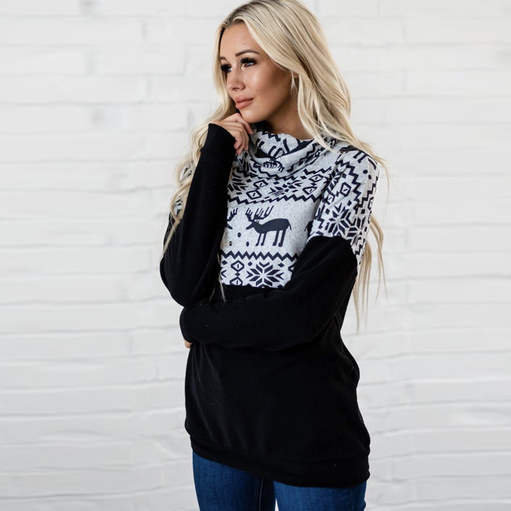 Title 7, Damen Winter Pullover Langarm Bedruckt Casual –...