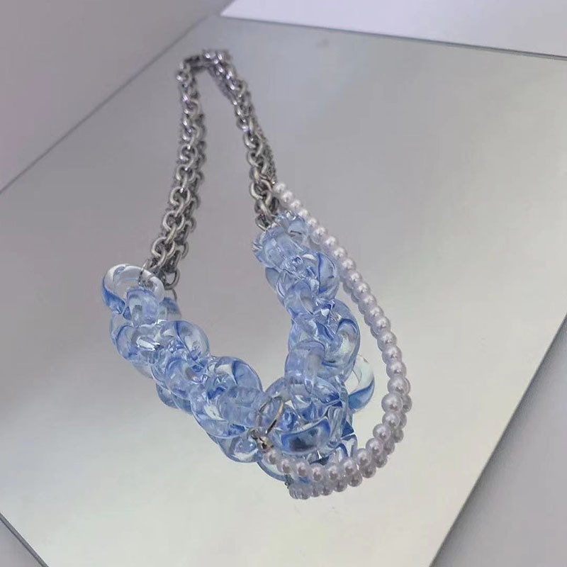 Acrylic Pearl Chain Clavicle Chain Ins Stacked Necklace