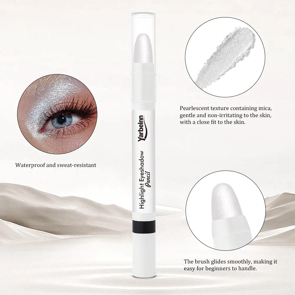 Shimmer Brightening Eye Highlighter Stick, Long Lasting Glitter Eyelid Lying Silkworm Makeup Pen, 2g
