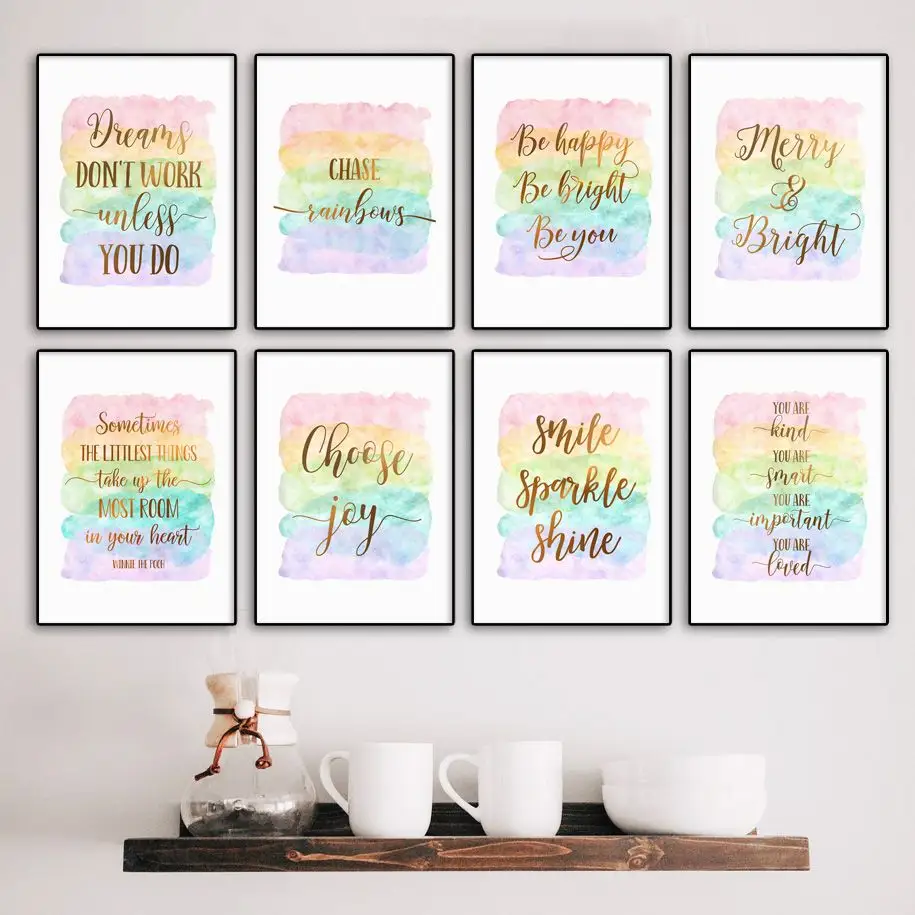 Vintage Inspirational Inspiration Quote Wall Painting Canvas Art Nordic