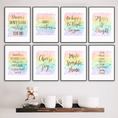 Vintage Inspirational Inspiration Quote Wall Painting Canvas Art Nordic