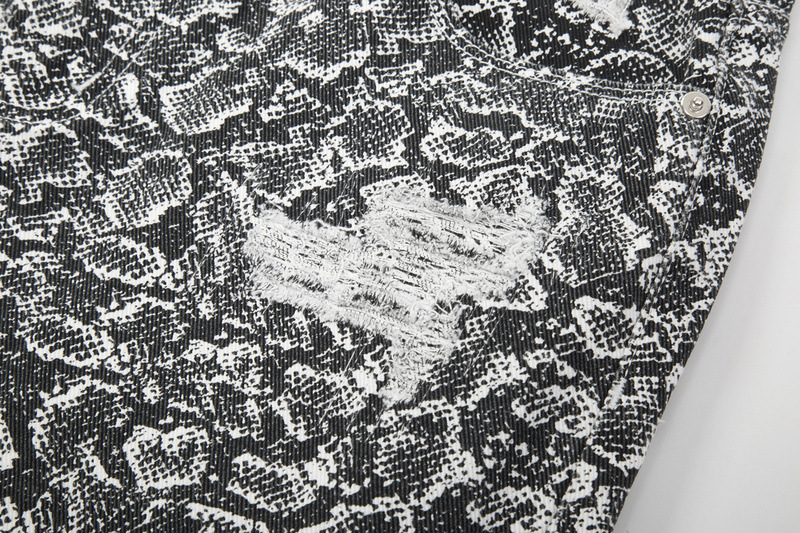 European And American High Street Snake Print Jeans