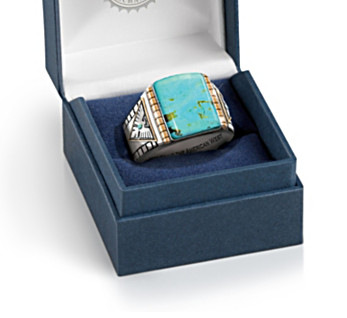 Two Tone 925 Silver Plated Men's Thunderbird Ring