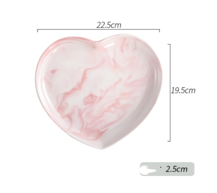 9inch pink heart plate