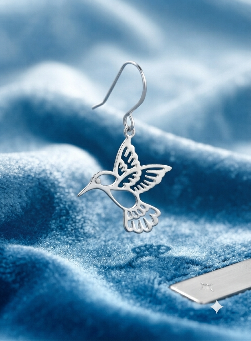 Custom Hummingbird 24K Gold Plated Earrings For Women Gift — view 2