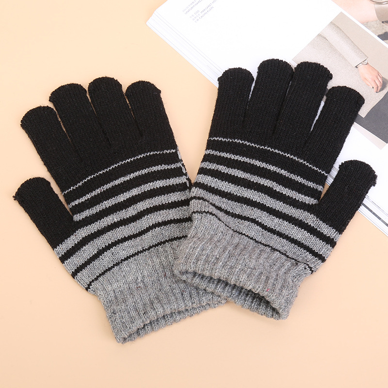 Title 3, Winter gloves thick wool non-slip warm all-fing...