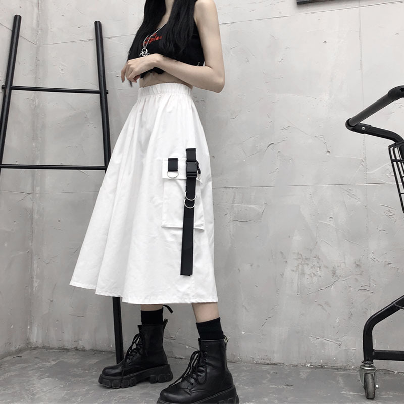 A-line Skirt Autumn And Winter Skirt Women's Overalls Mid-length High Waist