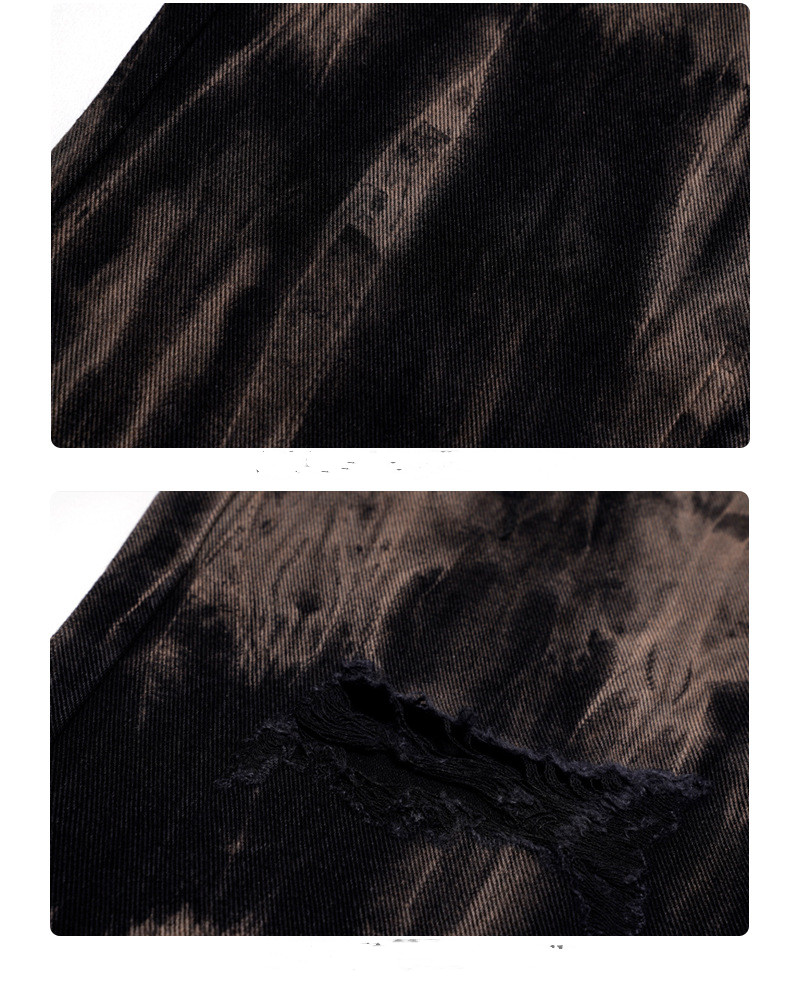 American Fashion Street Tie-dye Theme Design Loose Straight Jeans