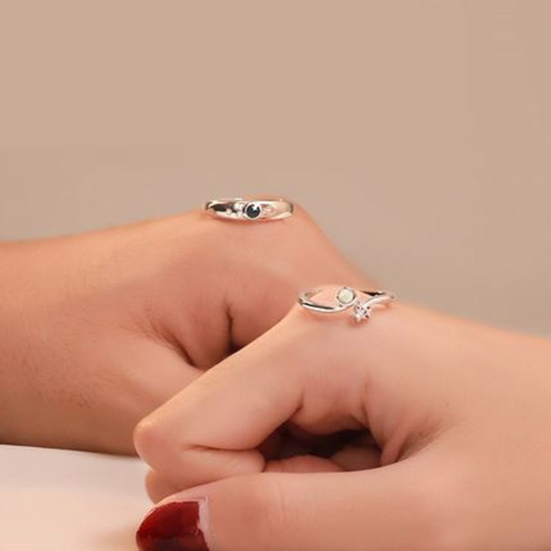 Moonstone Fashion Trend Gel Drop Couple Ring
