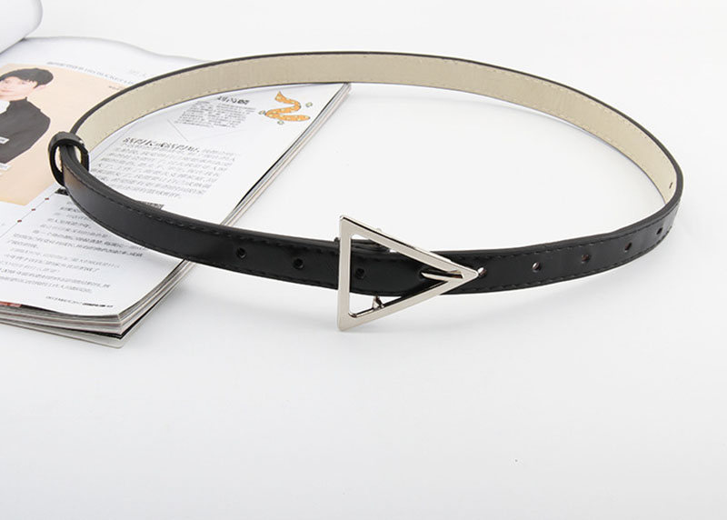 Title 4, Slim Belt With Snap Button Triangular Buckle Si...