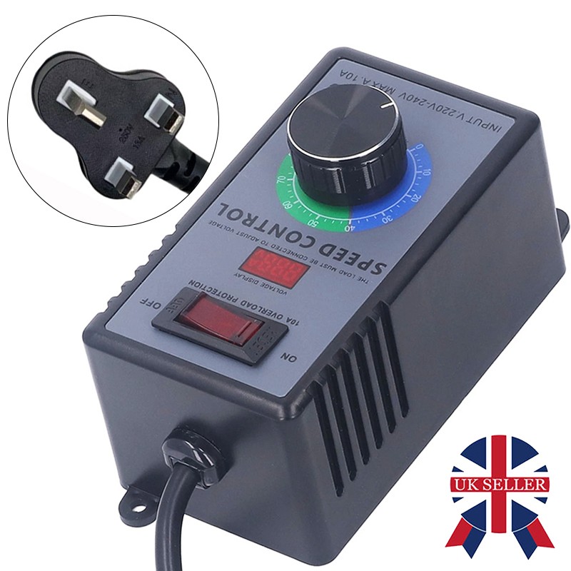 Motor Speed Controller S Witch AC 220V-240V Real-time Voltage Display UK Plug — image 2