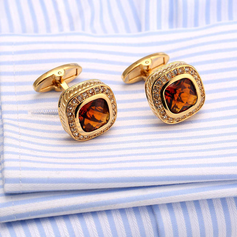 Gold-Plated Glass Cufflinks, picture 3 of 4