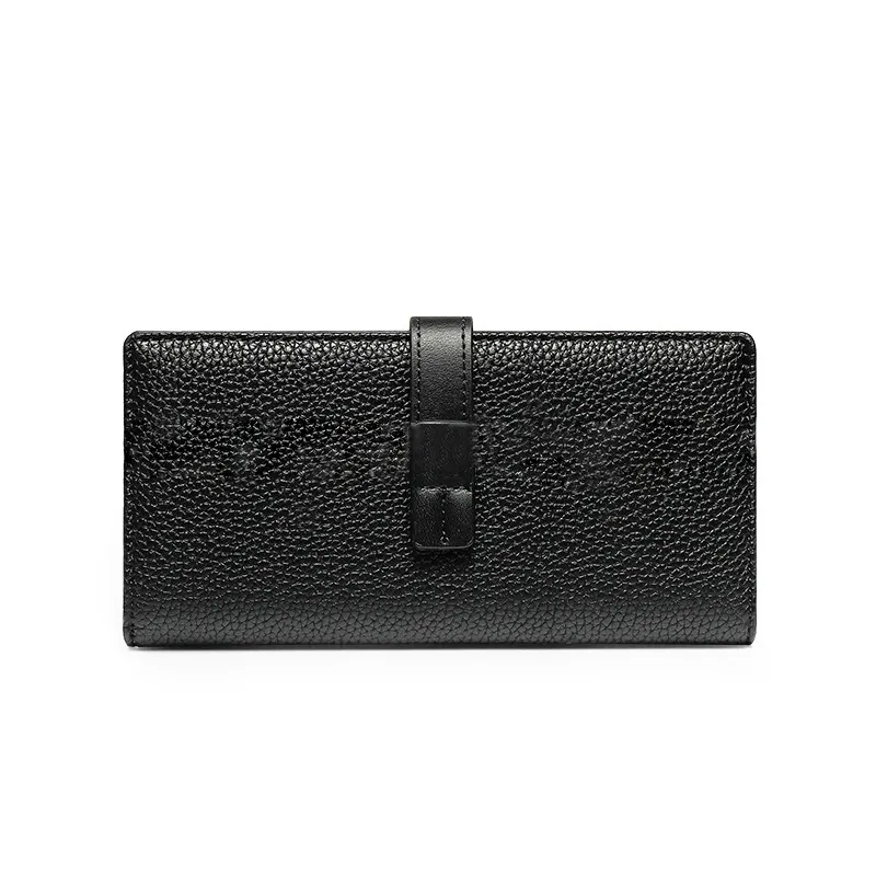 Fashion Contrast Color Wallet 20 Discount Card Bag Long Label - Black