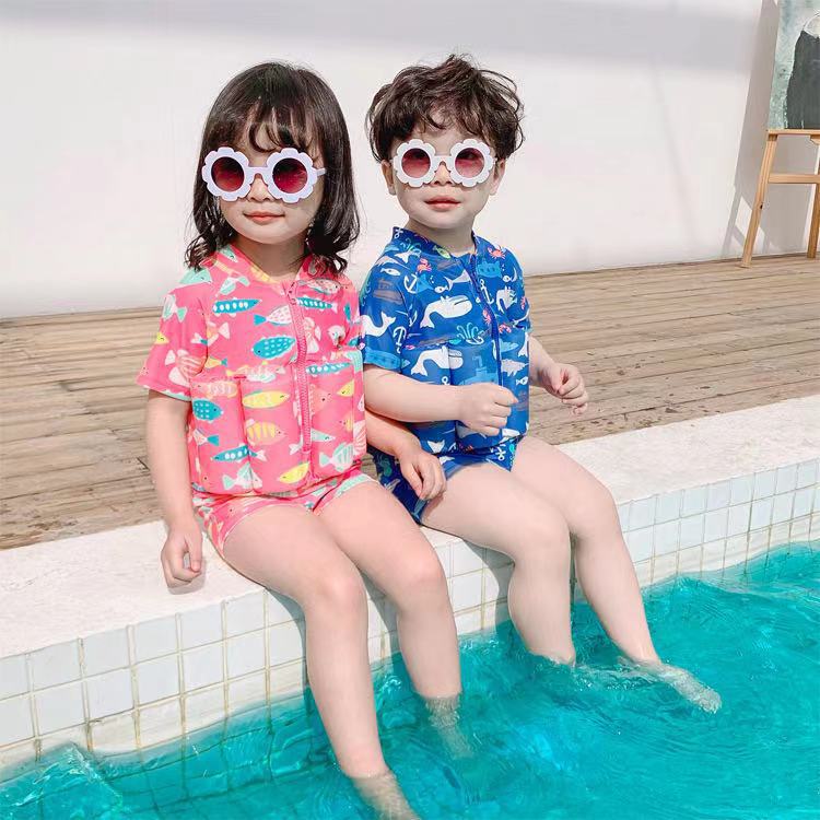 Title 3, Cartoon Boxer Cute Childrens Buoyancy Swimsuit...